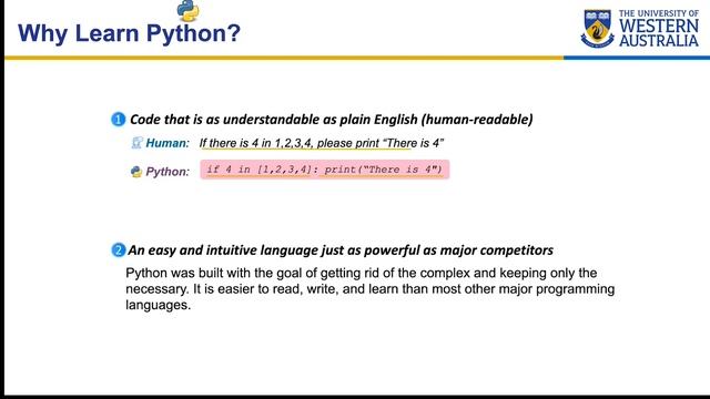 UWA CSSE Core Python Programming - Why Learn Programming?
