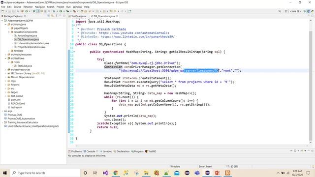 Selenium Framework - Advanced- 16. Database Validation in Selenium - Java Test Case (Threadsafe)