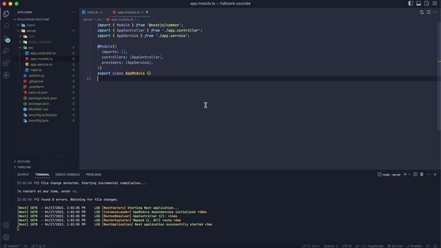 Установка NestJS. Обзор базовой структуры. TypeORM, ReactJs [eng subs]