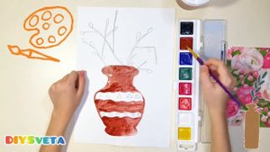 «Ваза с ветками» видеоуроки по рисованию для детей 6-7 лет Комарова Т.С. #видеоуроки #изо #howtodra