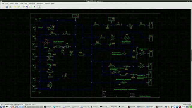 Arduino MegaADK #44 : fischertechnik, motors, LEDs, transistor, oscilloscope, Scilab, AVR C, more