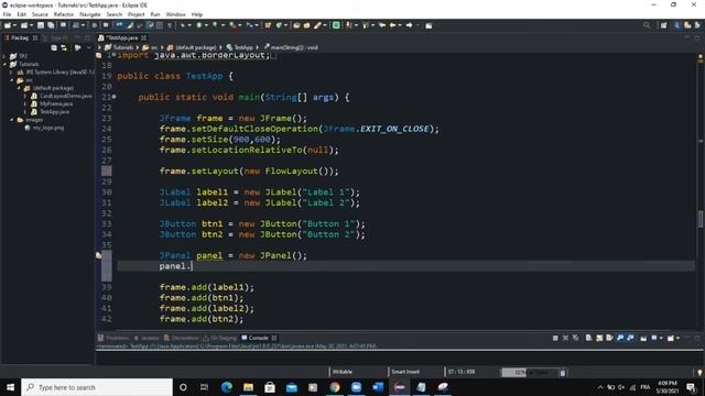 Java GUI Tutorial #13 - FlowLayout Manager Java GUI Swing