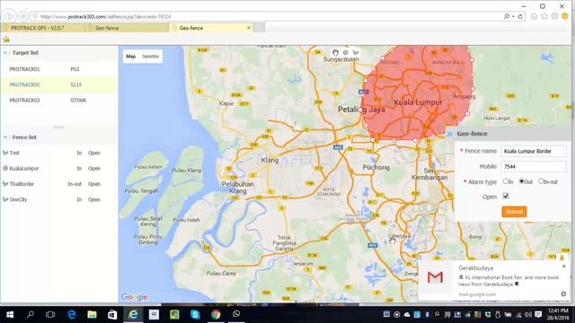 PROTRACK GPS SERVICES Geo-Fence setting смотреть онлайн