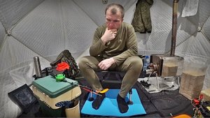 ЗИМНЯЯ РЫБАЛКА В ПАЛАТКЕ С ПЕЧКОЙ/ЛОВЛЯ РИПУСА НА ГИРЛЯНДУ/ОБУСТРОЙСТВО И БЫТ...