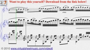 Canon in D for piano and violin sheet music by Pachelbel - Video Score