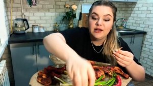 Мукбанг! Курица гриль. Овощи гриль. Жаренная курица ?