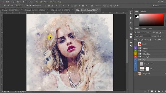 How to create Watercolor effect in photoshop смотреть онлайн