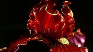 FIRE IRIS Красный Ирис Crystal Flora ("Glass flower")
