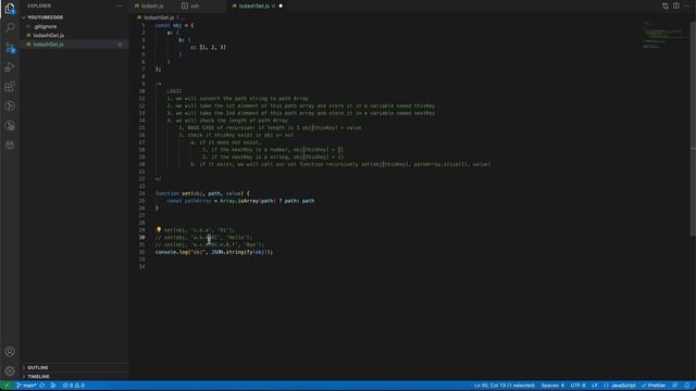 Lodash set function implementation in JavaScript | Advance JavaScript | Interview Questions