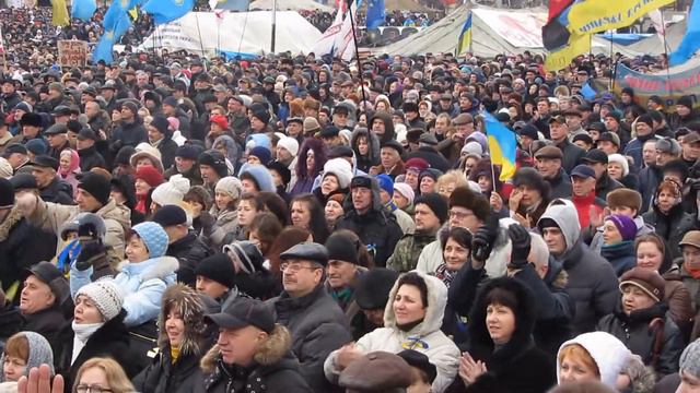 Народне віче на Майдані. 12 січня 2014. Protest in Ukraine. смотреть онлайн