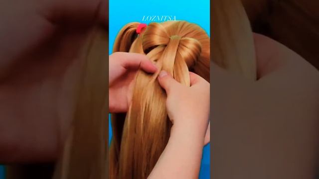 Cute hairstyles for girls.  Прически для девочек #прически #бантикизволос #простыепрически