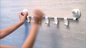 Аксессуары для ванной комнаты. Многофункциональный держатель с крючками на вакуумных присосках Feca