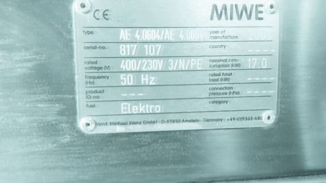 Где купить? Пекарский шкаф MIWE AERO AE 4.0604 смотреть онлайн