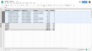 Google Sheets - Group Rows and Columns