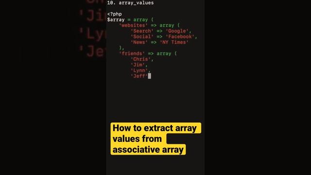 How to extract array values from associated array #array #coding #php #tutorial #example