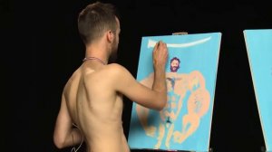 Lauren Lapkus Paints Herself As A Bodybuilder with The Shirtless Painter