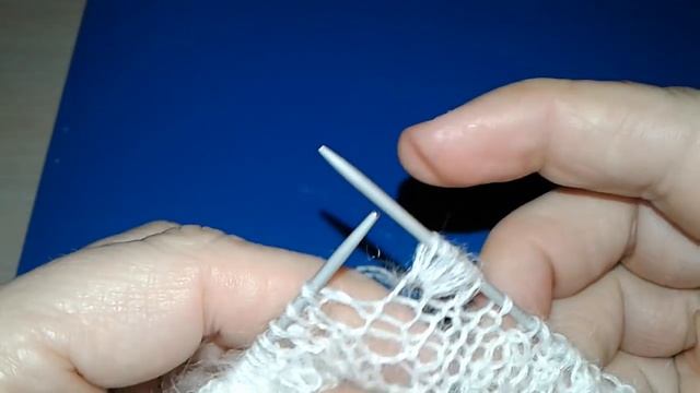 Кайма.Пришиваем кайму к палантину.Урок 2.МК 43.узоры спицами.Обвязка края изделия. смотреть онлайн