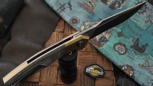 Складной нож Kizer Knives Grazioso, сталь N690, микарта/латунь