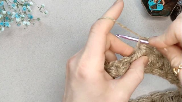 ? Пальцы ОТДЫХАЛИ, пока вязала корзину моему? . Этим узором вязать круто!? ENG SUBS! #джут #корзины