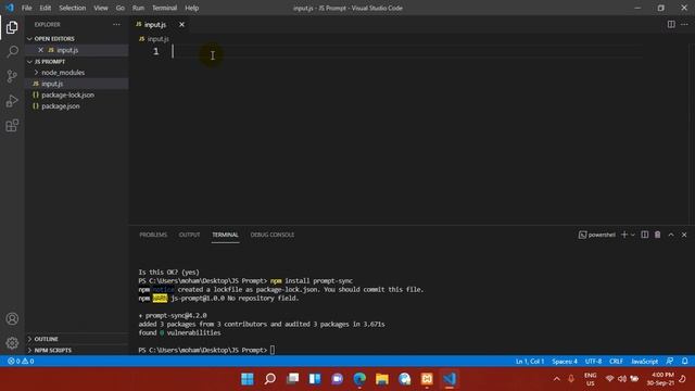 How to Take Input in JavaScript using Visual Code |  How to Run JavaScript in Visual Studio Code