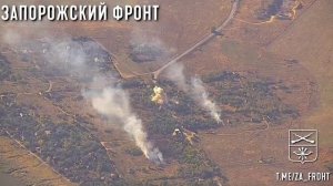 Артиллерия 150-й мотострелковая дивизии уничтожает командный пункт и стоянку техники ВСУ на Донецком