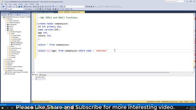 #20 How to use MIN and MAX function in SQL server with Example [2021]
