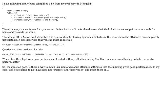 Databases: How to index dynamic attributes in MongoDB? (2 Solutions!!) смотреть онлайн