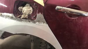 Nissan Almera замена части крыла и вытяжка