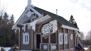 Строительство бани из оцилиндрованного бревна