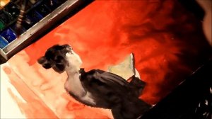 Женский силуэт. Акварель.