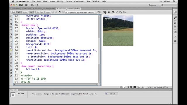 Learn CSS3 Transitions to create a cool sliding effect