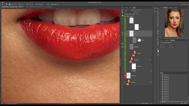 How to edit a lipstick shift in Photoshop. смотреть онлайн
