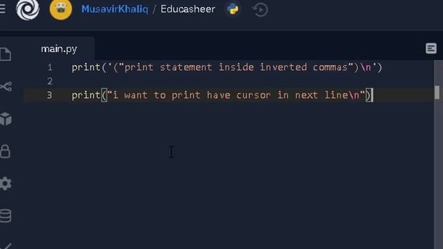 1.1|[hindi/urdu] Python | print,comment,debug|Musavir Khaliq|Educasheer