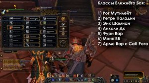 WoW Битва за Азерот - Кем играть? (Рейтинг классов: ДД)