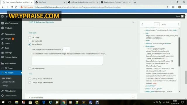 Using WP All Import Pro in join your Woocommerce and Zazzle stores.