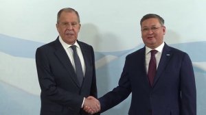 С.Лавров на церемонии приветствия глав делегаций, Алма-Ата, 21 июня 2024 года