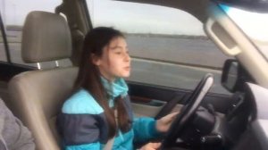 Галацан Варвара Андреевна. Первый раз за рулем.... САМА!!!12 лет!