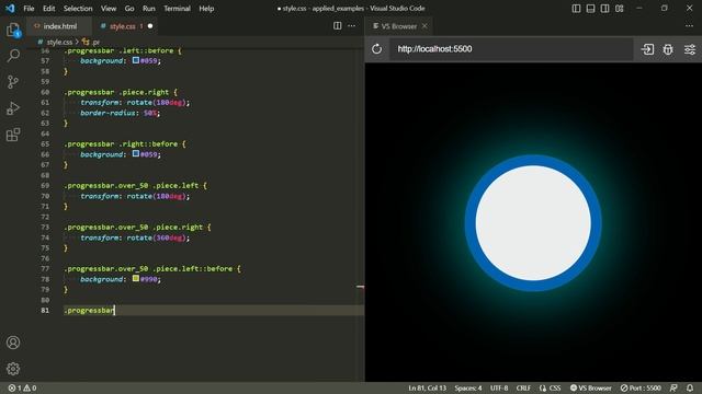 Круговой прогресс бар на HTML и CSS смотреть онлайн