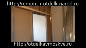 Перегородка из гипсокартона с двумя дверьми-купе. Plasterboard partition with two sliding doors