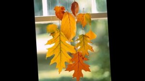 Такие поделки из сухих листьев можно сделать вместе с детьми