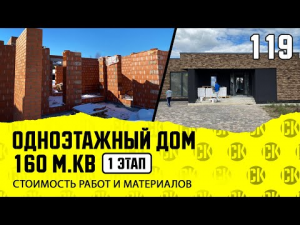 Одноэтажный дом с плоской крышей ⎮Керамоблок