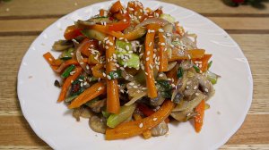 Овощи с грибами на сковородке! Невероятно вкусный рецепт! Вкусно и просто!