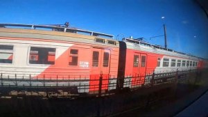 Остановка на о.п.Электродепо и ТЧ-15 Санкт-Петербург-Балтийский (из окна электропоезда "Ласточка")