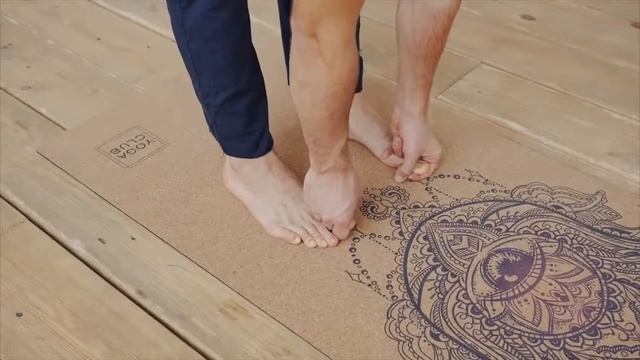 Коврик для йоги с пробковым покрытием на каучуке с нанесением принта смотреть онлайн