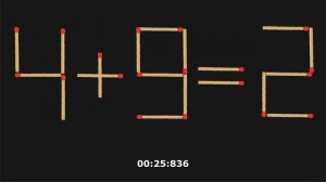 Переместите 2 спички, чтобы сделать равенство верным | Головоломки со спичками | 4+9=2