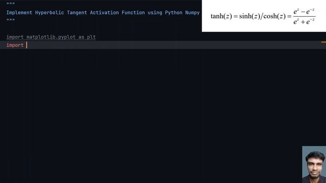 Implement Hyperbolic Tangent Activation Function using Python Numpy