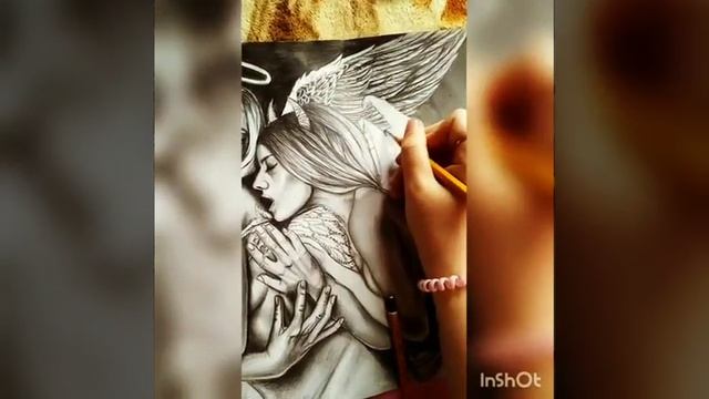 Как нарисовать реалистичный портрет карандашом "Ангел и Демон" смотреть онлайн