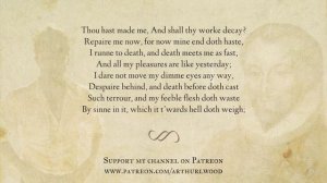 Holy Sonnet 1 by John Donne - Read by Arthur L Wood