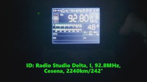 23.06.2024 19:19UTC, [Es], Radio Studio Delta, Италия, 92.8МГц, 2240км