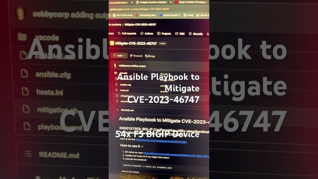 Ansible Playbook to Mitigate CVE-2023-46747 54x F5 Devices in 15 seconds